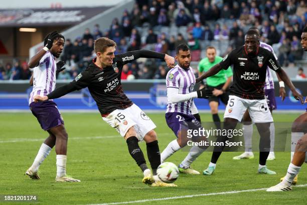 Julien LAPORTE during the Ligue 1 Uber Eats match between Toulouse Football Club and Football Club de Lorient at Stadium de Toulouse on December 3,...