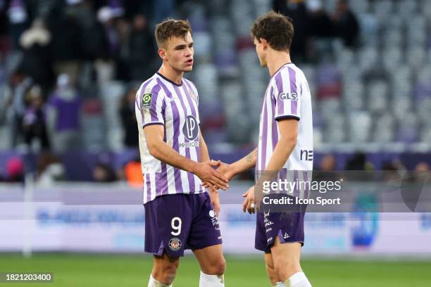 Thijs DALLINGA during the Ligue 1 Uber Eats match between Toulouse Football Club and Football Club de Lorient at Stadium de Toulouse on December 3,...