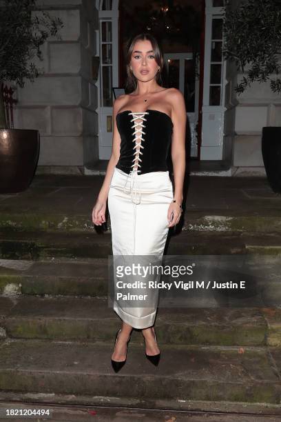 Georgia Steel seen attending House of CB Christmas Party at Old Sessions House on November 29, 2023 in London, England.