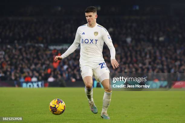 Sam Byram of Leeds United runs with the ball during the Sky Bet Championship match between Leeds United and Middlesbrough at Elland Road on December...