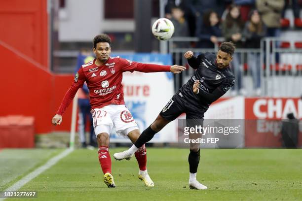 Kenny LALA during the Ligue 1 Uber Eats match between Stade Brestois 29 and Clermont Foot 63 at Stade Francis Le Ble on December 3, 2023 in Brest,...
