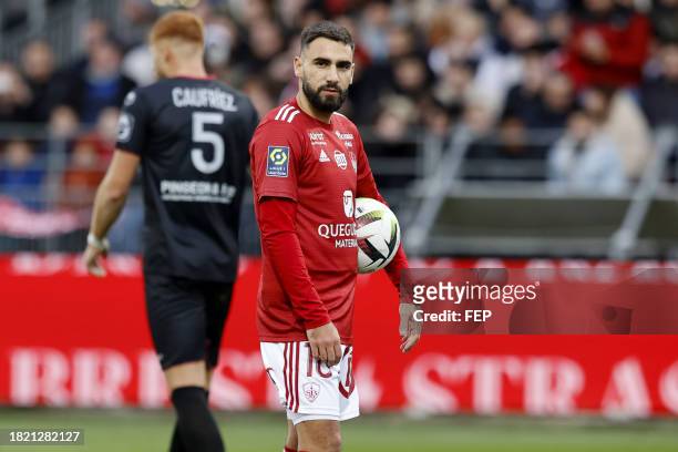 Romain DEL CASTILLO during the Ligue 1 Uber Eats match between Stade Brestois 29 and Clermont Foot 63 at Stade Francis Le Ble on December 3, 2023 in...