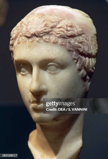 Marble head of Cleopatra VII. Roman Civilisation, 50-30 BC. Berlin, Pergamonmuseum
