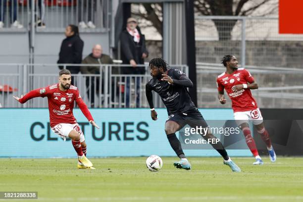 Romain DEL CASTILLO - 23 Shamar NICHOLSON during the Ligue 1 Uber Eats match between Stade Brestois 29 and Clermont Foot 63 at Stade Francis Le Ble...