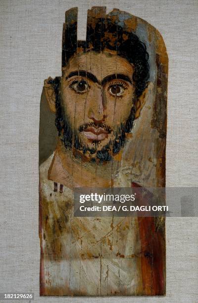 Male face, Fayyum portait. Egyptian Civilisation, Roman Period, 3rd century. Paris, Musée Du Louvre