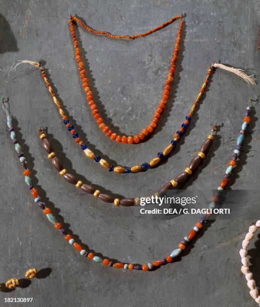 Necklaces with precious stones. Egyptian civilisation, Middle Kingdom. Paris, Musée Du Louvre