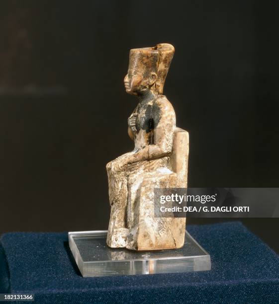 Figure of Cheops, ivory statue, from Abydos. Egyptian civilisation, Old Kingdom, Dynasty IV. Cairo, Egyptian Museum