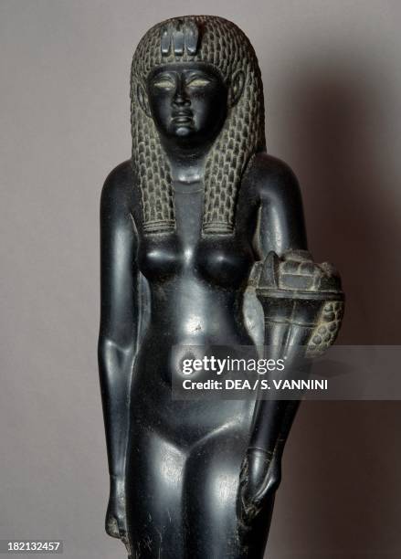 Cleopatra VII with cornucopia, basalt statue, height 104 cm. Detail. Egyptian Civilisation, Ptolemaic Period, 1st century BC. San Pietroburgo,...