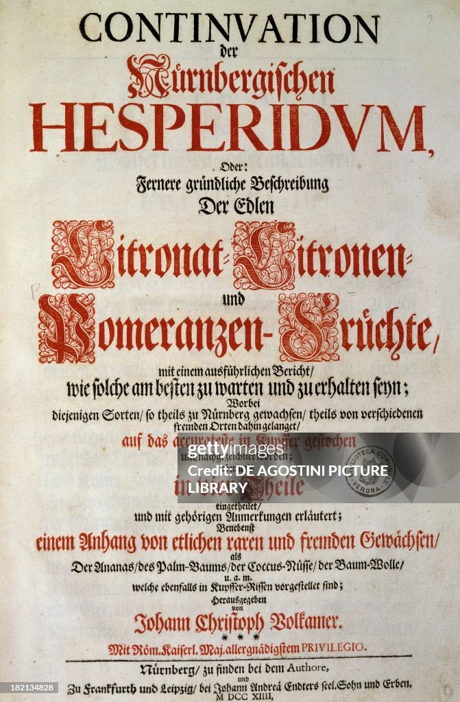 Title Page of the Hesperidum...