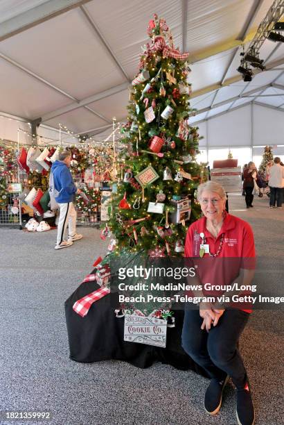 Torrance, CA Joyce Jimenez designed this Mrs. Claus Cookie Kitchen tree, one of the 32 elaborately decorated masterpieces at the 40th Annual Holiday...