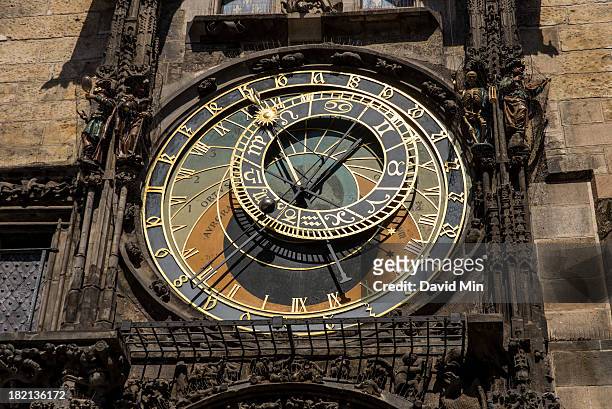 prague, czech republic - astronomical clock - prague clock stock pictures, royalty-free photos & images