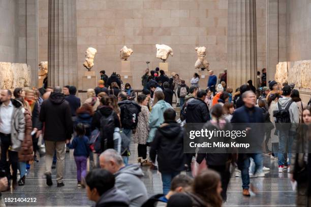 Parthenon sculptures of Ancient Greece, fragments which are collectively known as the Parthenon Marbles aka Elgin Marbles at the British Museum which...