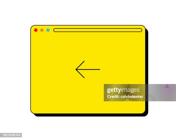 arrow symbol on web browser - white browser window stock illustrations