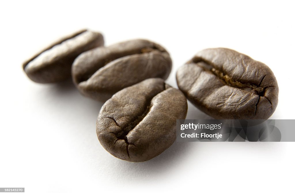 Coffee: Roasted Coffee Beans Isolated on White Background