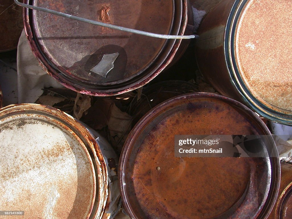 Old paint cans