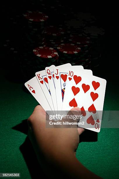 royal flush - royal flush stock pictures, royalty-free photos & images