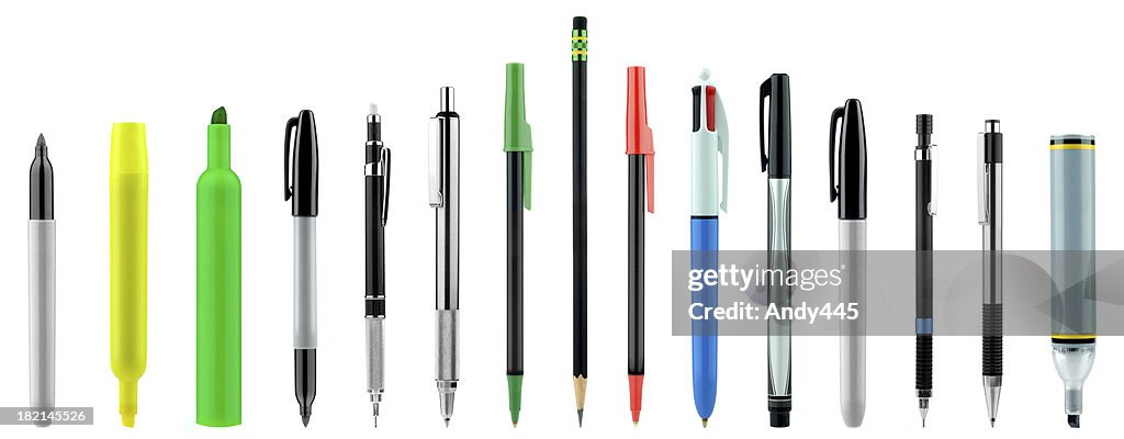 Pens,pencils,highlighters