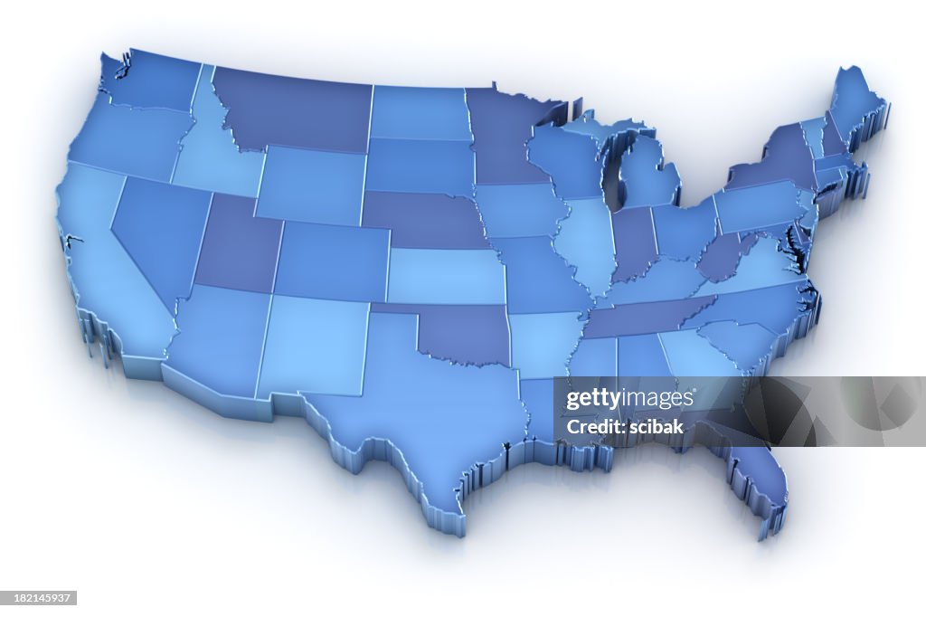 USA map with states