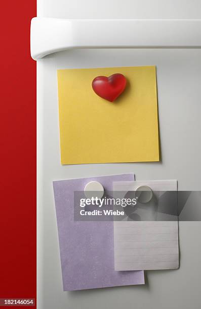 refridgerator notes - sticky note pad stock pictures, royalty-free photos & images