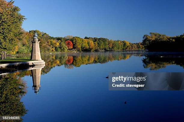 tranquil river - illinois stock pictures, royalty-free photos & images