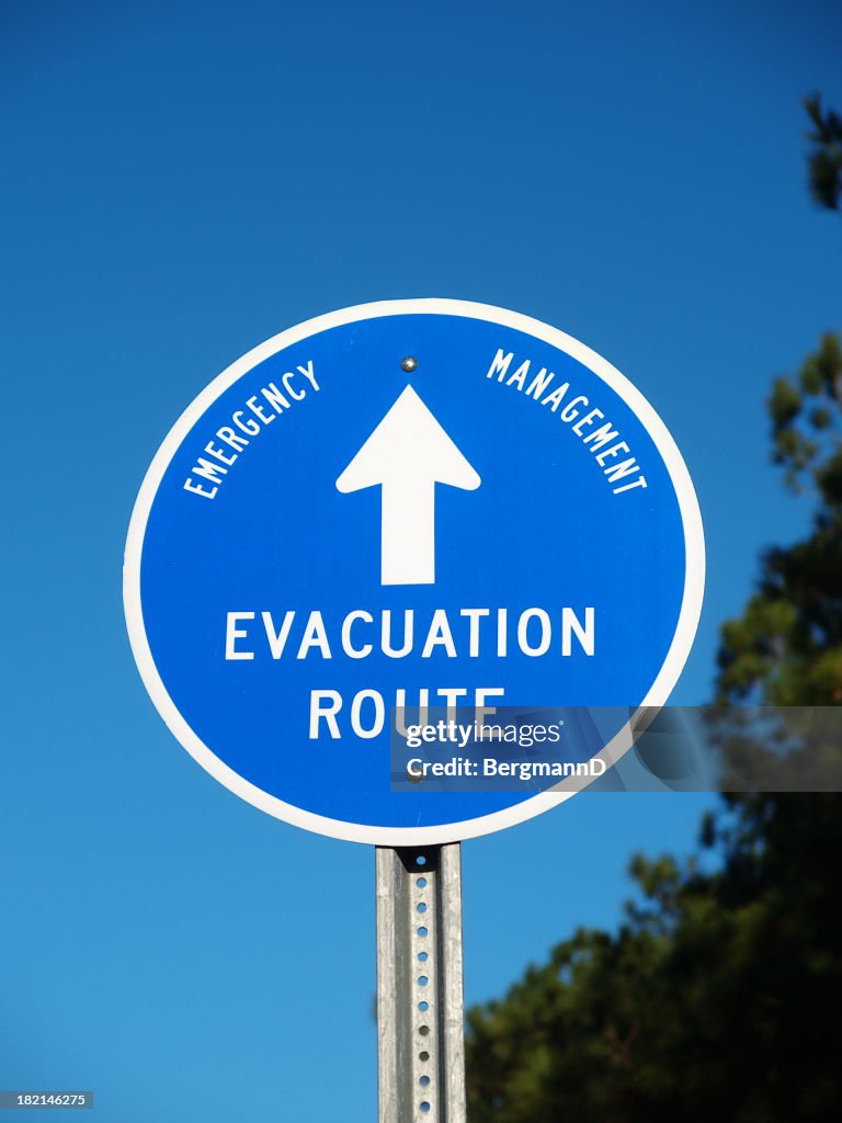 Evacuation route sign