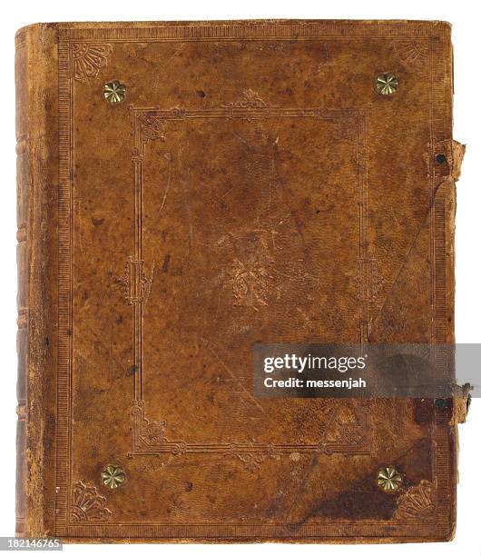 old wornout réserver - couverture cuir photos et images de collection