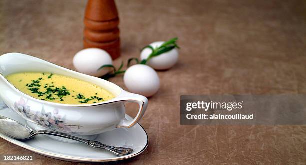 bearnaise sauce - bearnaisesaus stockfoto's en -beelden