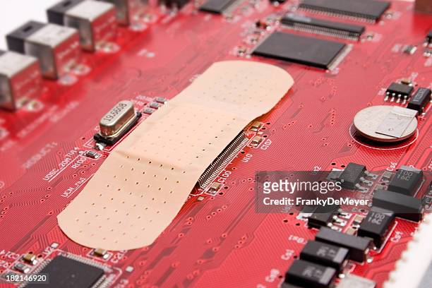 electronic software patch - band aid stock pictures, royalty-free photos & images