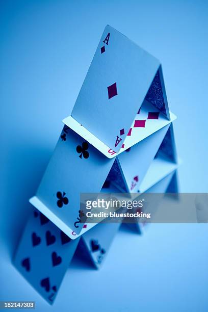 house of cards - card house stock pictures, royalty-free photos & images