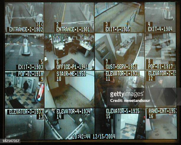 security monitor - bewakingscamera stockfoto's en -beelden