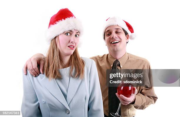 xmas office party: wasted coworker - office party drunk stock pictures, royalty-free photos & images