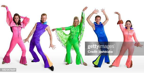 disco dancers - flared trousers stock pictures, royalty-free photos & images