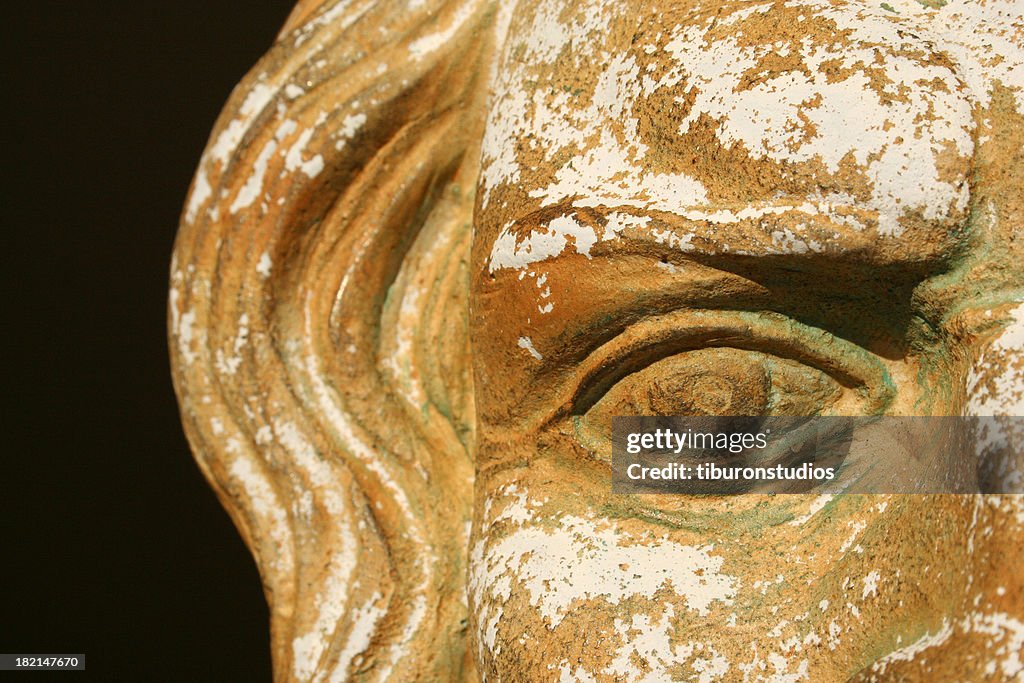 Stone Greek Zeus Mask Detail Vision into the past