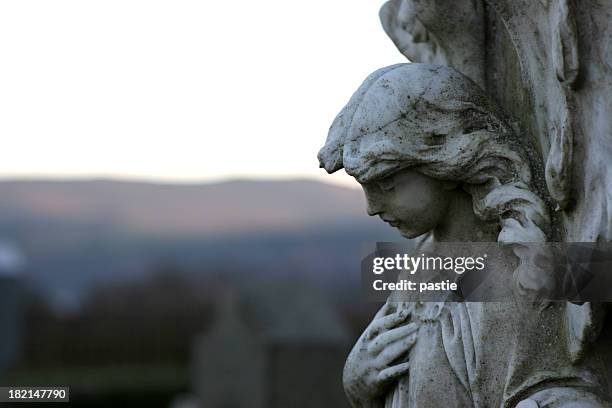 angelic profile - cemetery stock pictures, royalty-free photos & images