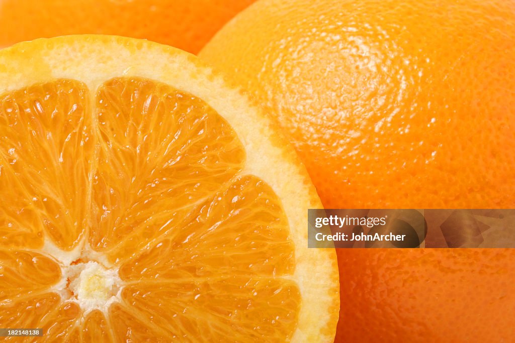 Close up of cross section of orange
