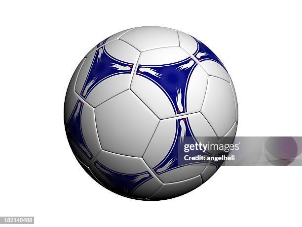 an isolated soccer ball on white - championship round one stockfoto's en -beelden