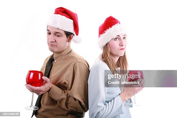 xmas office party: bored - uncomfortable stock pictures, royalty-free photos & images