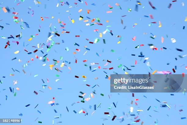 confetti celebration - blue confetti stockfoto's en -beelden