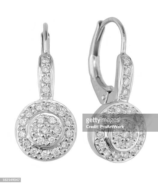 diamond earings - ohrring stock-fotos und bilder
