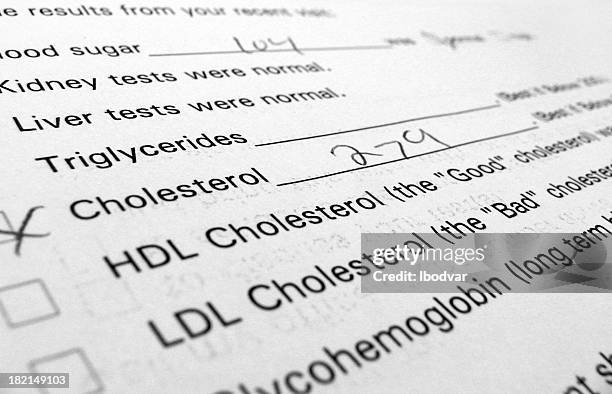 höhere cholesterin ii - hoch allgemeine beschaffenheit stock-fotos und bilder