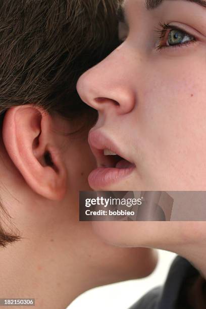 the explanation - mouth and ear stock pictures, royalty-free photos & images