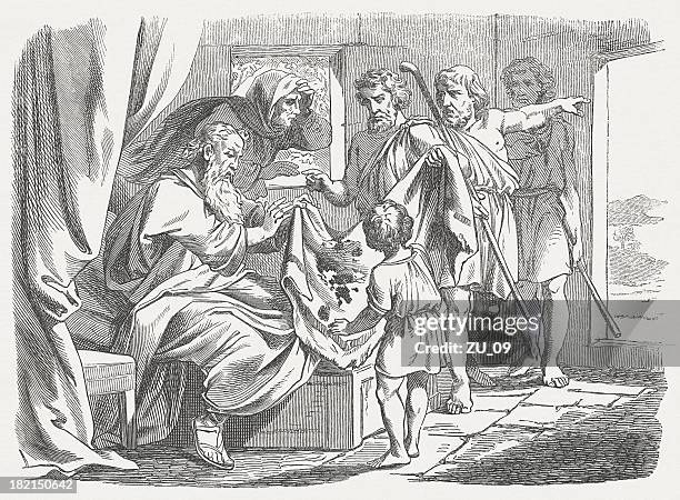 ilustraciones, imágenes clip art, dibujos animados e iconos de stock de joseph's túnica - antiguo-testamento