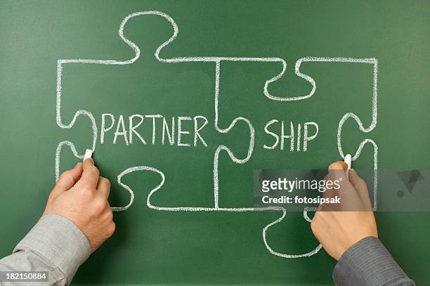 partnership - connect the dots puzzle stock pictures, royalty-free photos & images