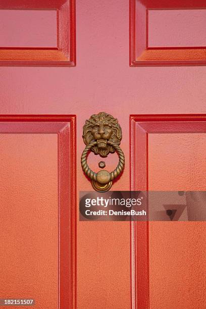 lion door knocker - peephole stock pictures, royalty-free photos & images