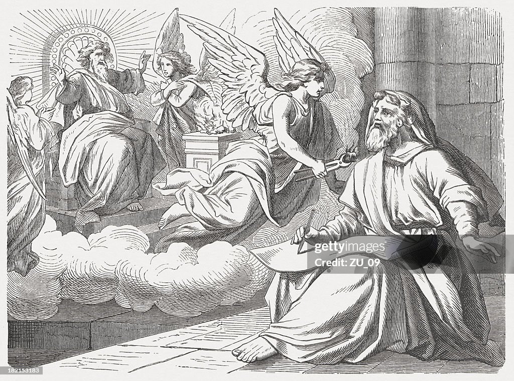 Isaiah looks the Lord (Isaiah 6, 5-8), published in 1877