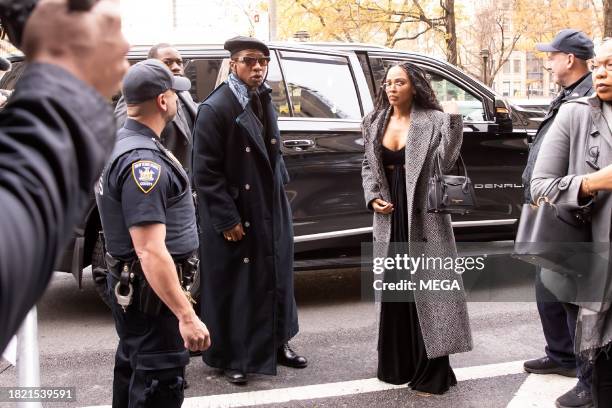 Jonathan Majors and Meagan Good are seen arriving at court on December 4, 2023 in New York, New York.