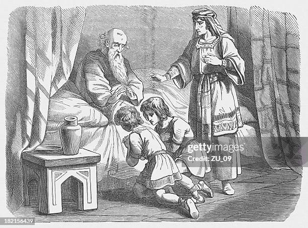 ilustraciones, imágenes clip art, dibujos animados e iconos de stock de jacob's bendición - antiguo-testamento