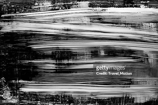 grunge black paint brush stroke background - black and white stripes stock pictures, royalty-free photos & images
