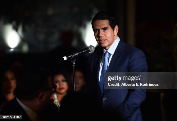 Cesar Conde, Chairman, NBCUniversal News speaks during the TIME Latino Leaders Event at Soulmate on November 29, 2023 in West Hollywood, California.