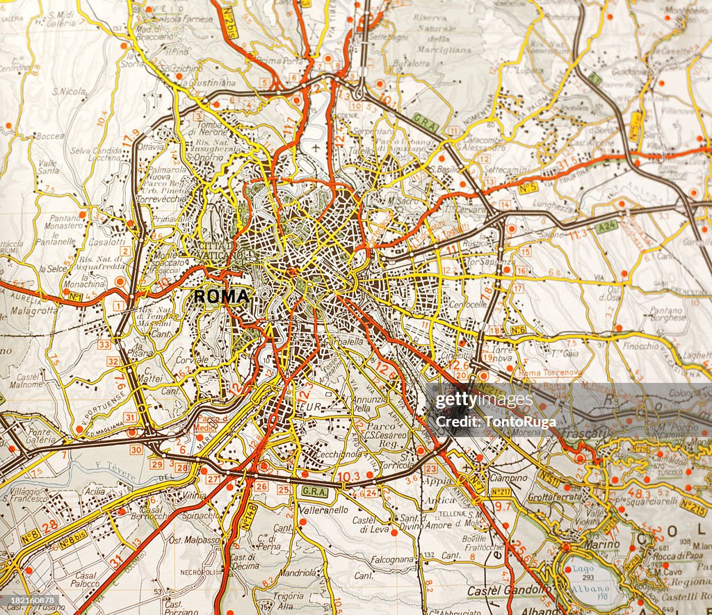 Roads To Rome Map All Roads Lead To Rome The Map High-Res Stock Photo - Getty Images